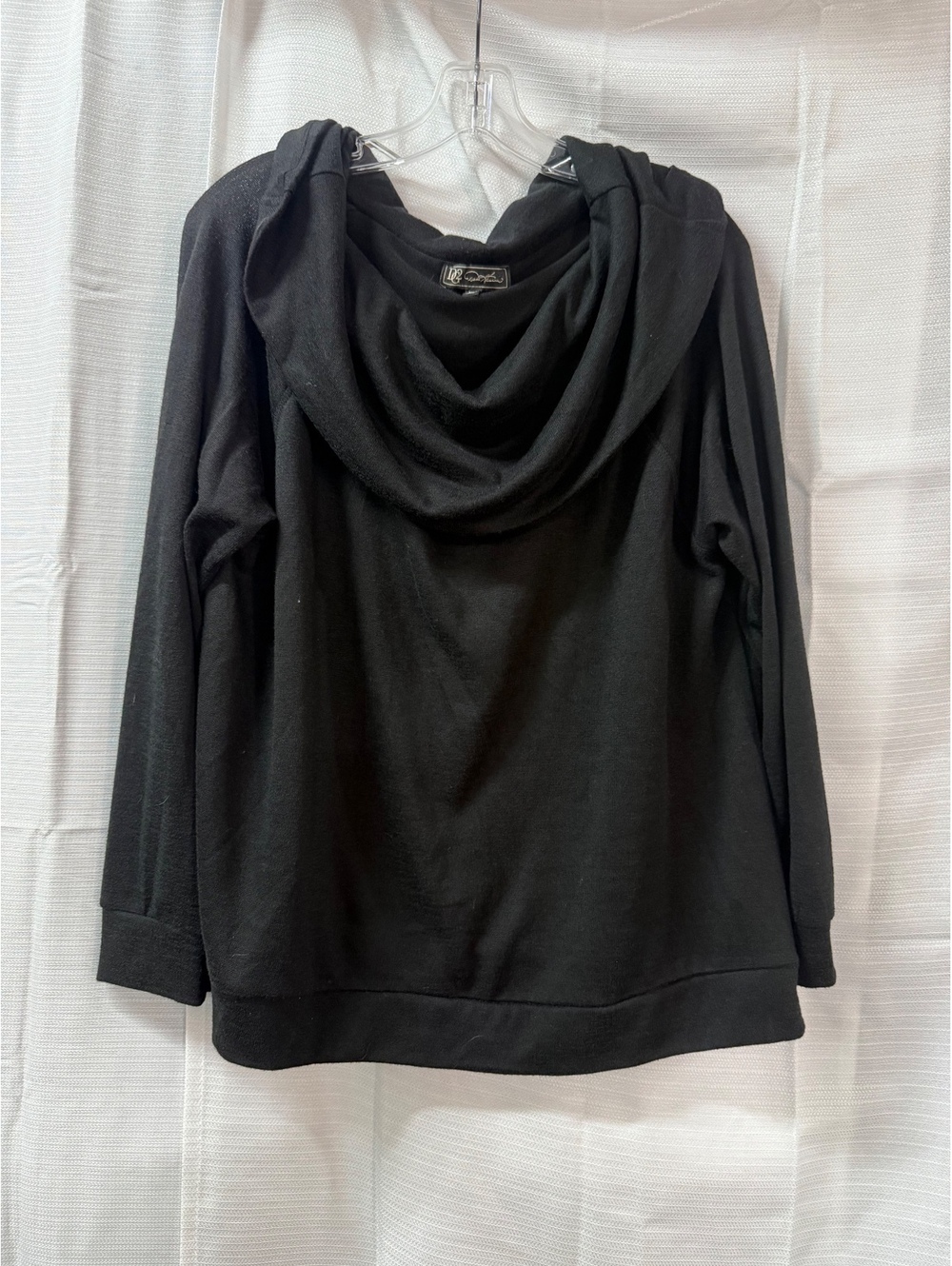 DG2 by Diane Gilman Black Cowl Neck Hoodie Sweatshirt XL